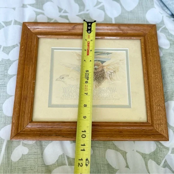 Faith Based Owl & Eagles Wood Framed Wall Hanging Home Decor Accent Art - Picture 4 of 5